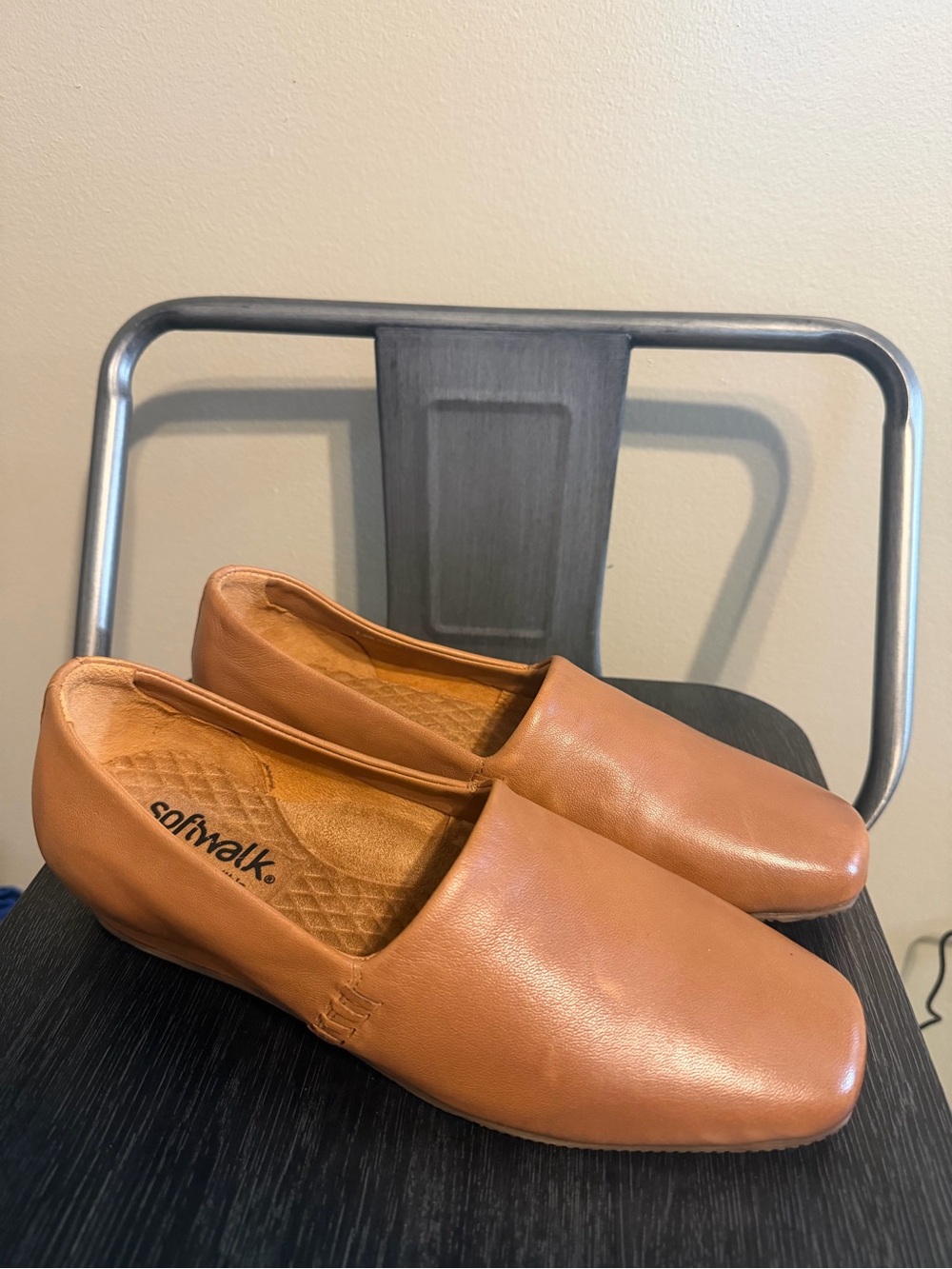 SoftWalk Brown Leather Comfort Flats 7.5W